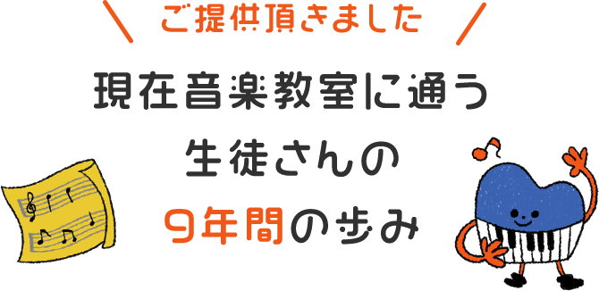 現在音楽教室に通う生徒さんの6年間の歩み